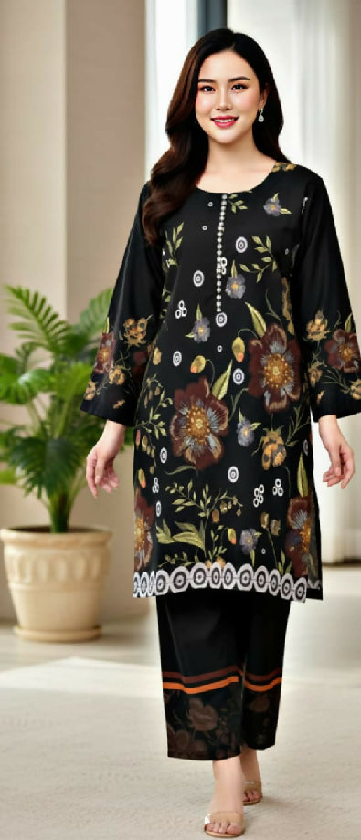 Trendy Stitched Winter Coord Set – Warm & Stylish 2 Piece Outfit for Women