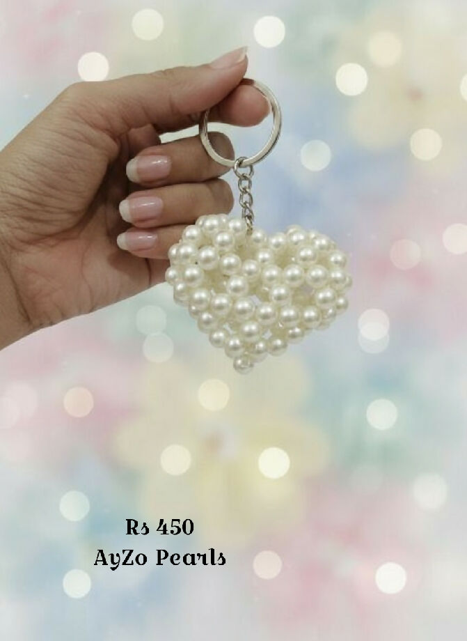 Pearl Heart Keychain