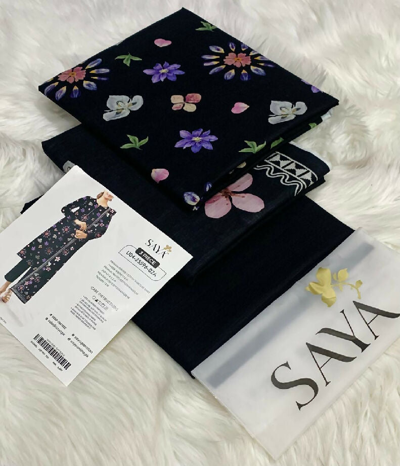 Unstitched Printed Soft Khaddar Three Piece