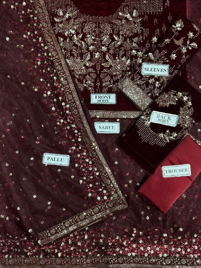 ASIM JOFA chiffon suit with malai trousers