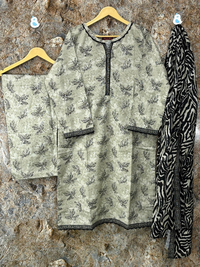 Bin Saeed 3 pc khadar Stitched Suit