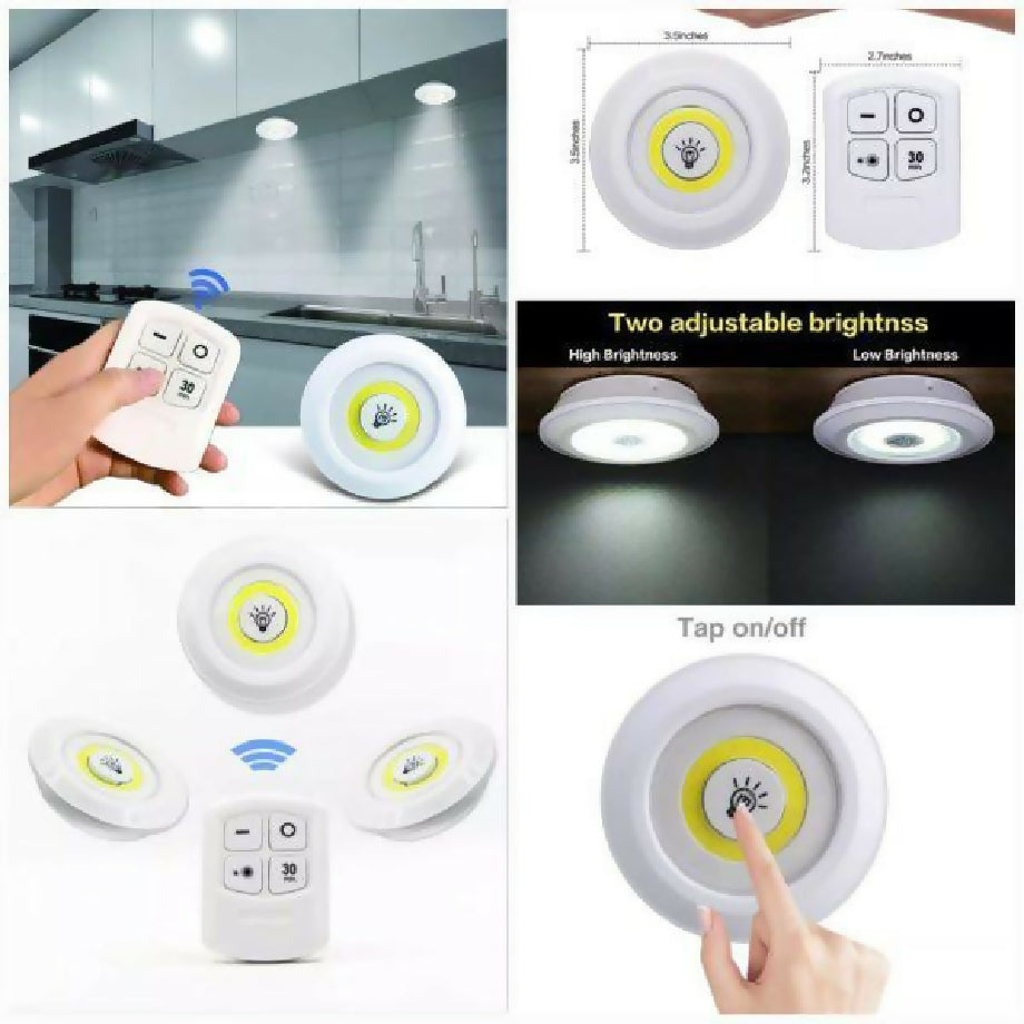 Multicolor Rechargeable LED Search Light with Remote Control - 3 Pcs