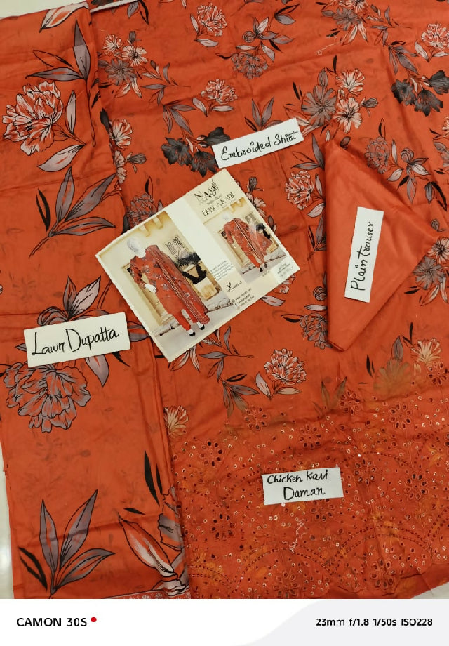 Dhagakari unstitched 3 piece