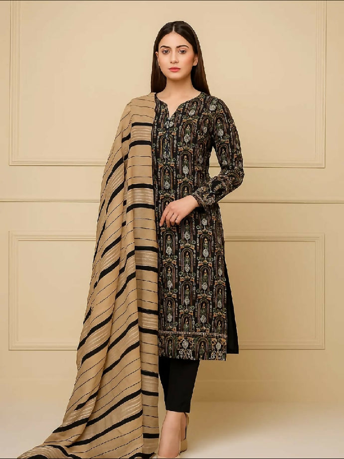 Latest winter suit banarsi shawl with dhanak marina suit