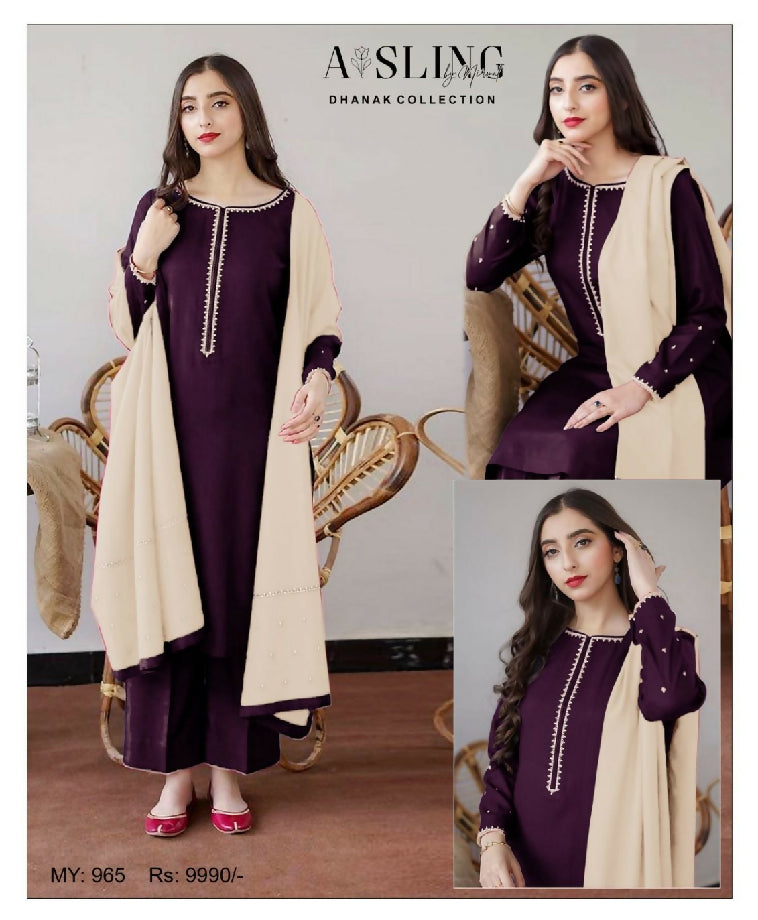 *? _WINTER'S COLLECTION_ ?* ? *CATEGORY : DHANAK 2PC EMBROIDERED* > DHANAK EMBROIDERED COLLECTION