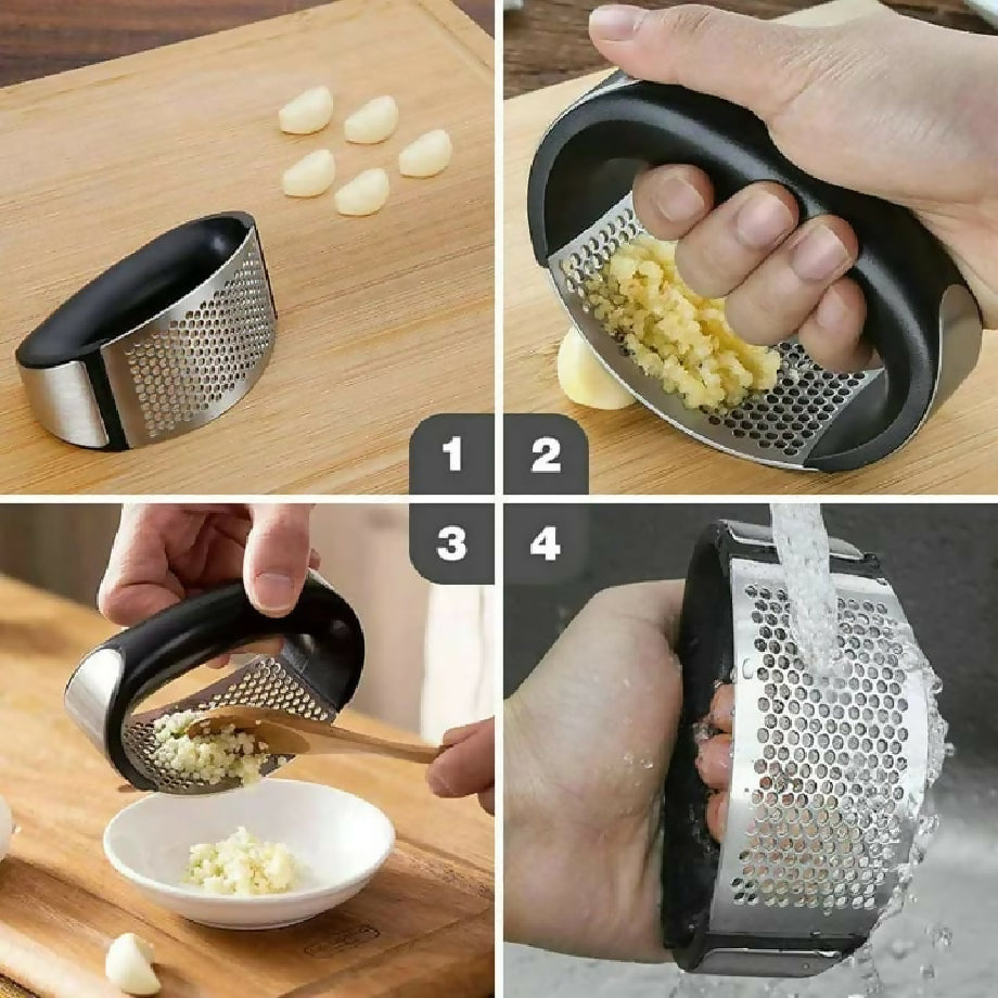 Garlic Press Metal Ginger Garlic Chopper Crusher Stainless Steel Garlic Cutter Creative Hand Press Garlic Tools