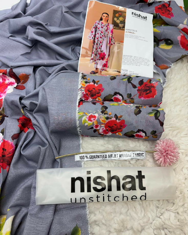 Nishat printed khaddar 3piece suit