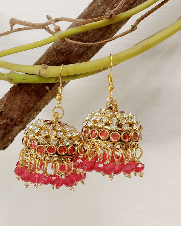 Handmade Kundans jhumkyan