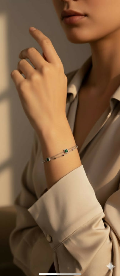 Double chain stone bracelet