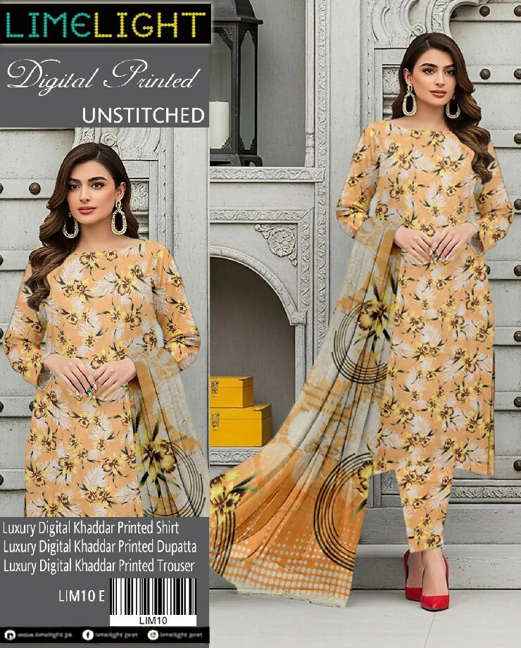 Limelight luxury digital khaddar printed 3 pc
