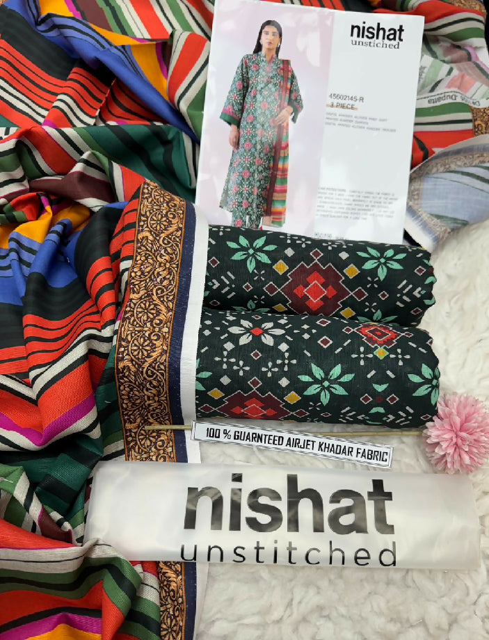 Nishat printed khaddar 3piece suit
