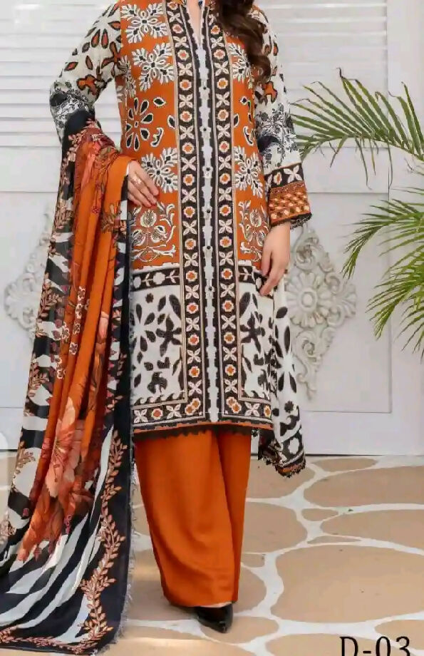 Winter stuff unstitch dress for ladies