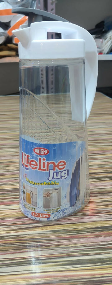Life Line Jug 1.7 Litre – Transparent Unbreakable Plastic Water Jug