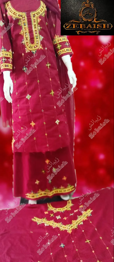 Hand embroidered suit