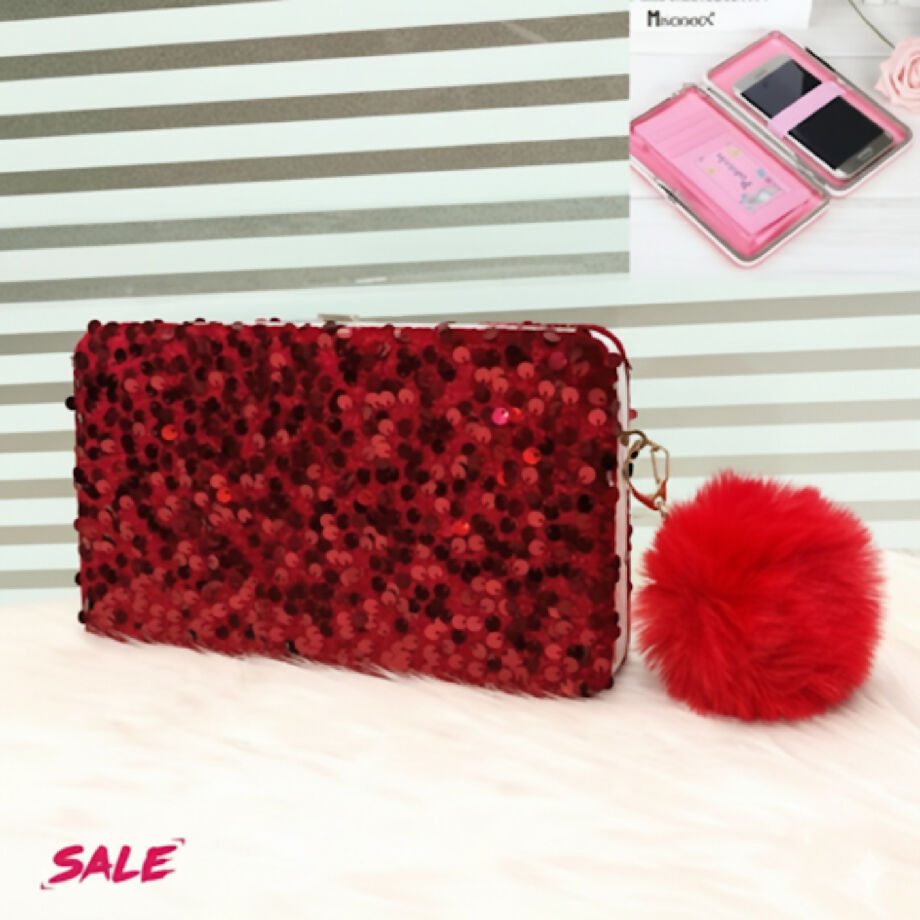 Velvet Mobile Clutch with Card and Money Pockets,