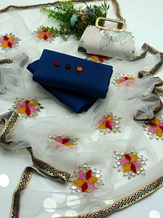 BEAUTIFUL AARI AND MIRROR WORK DUPATTA 4PC