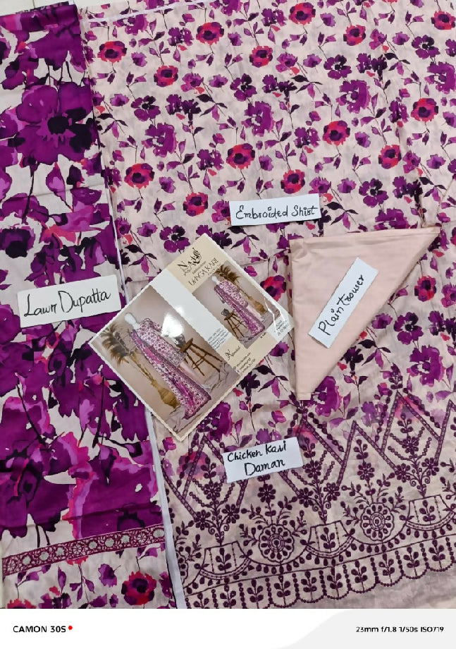 Dhagakari unstitched 3 piece