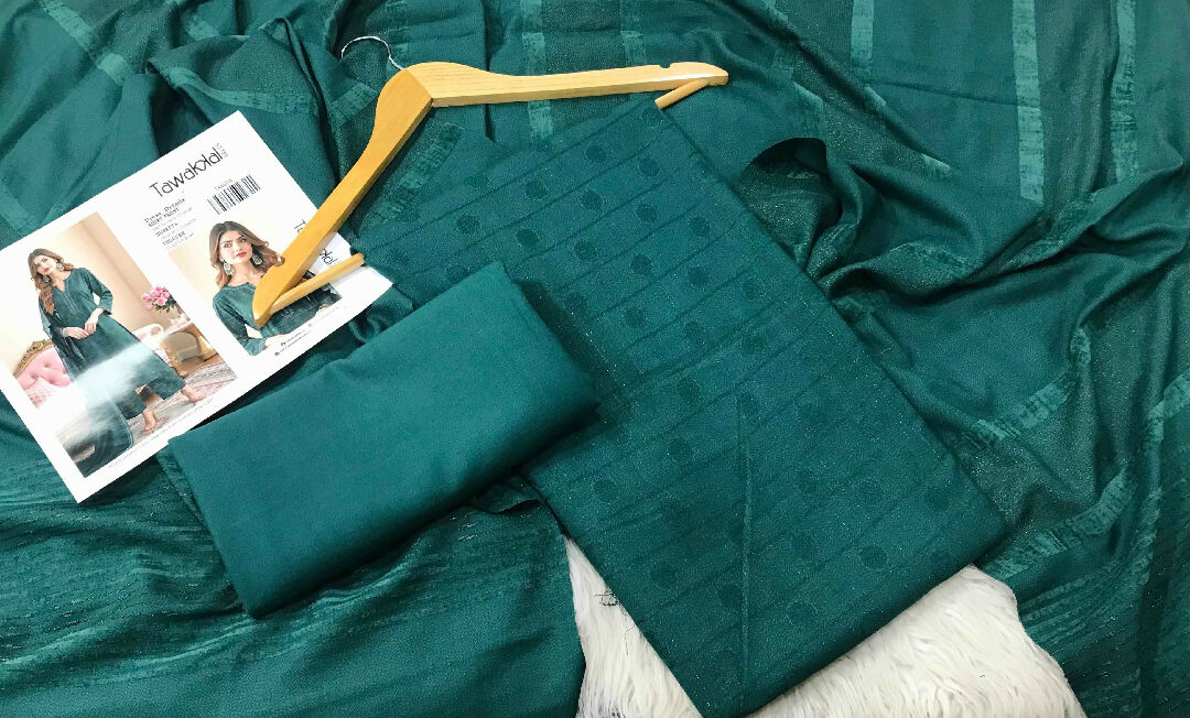 Tawakal Brand – Danak Marina Self Brosha Shirt with Velvet Jacquard Shawl