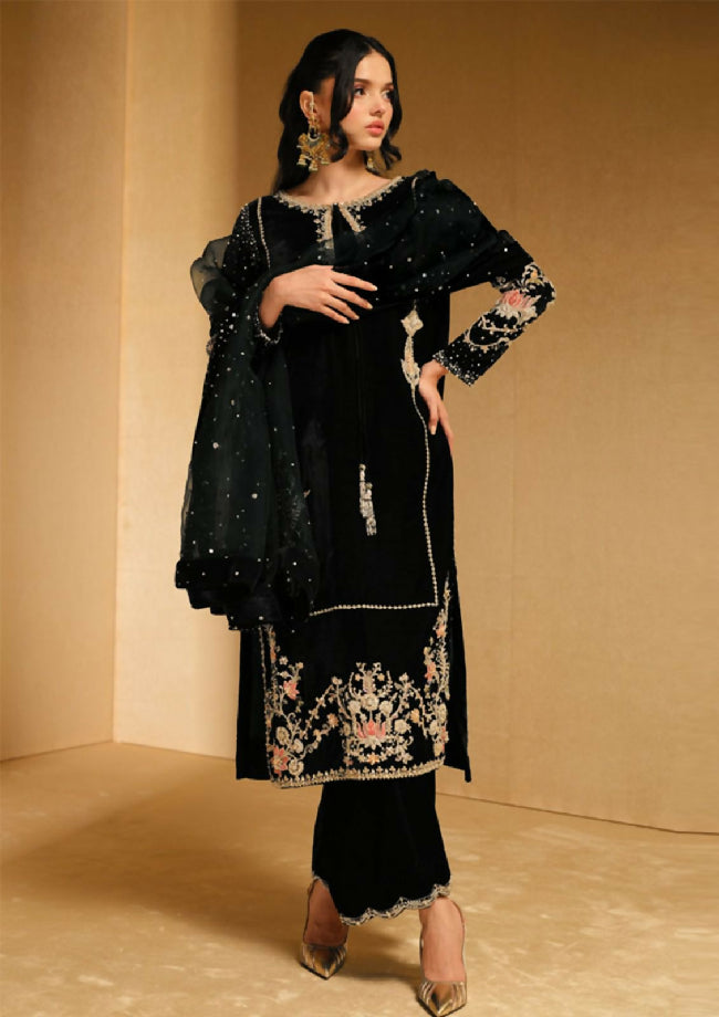 Luxury heavy Embroidered Black Velvet Collection