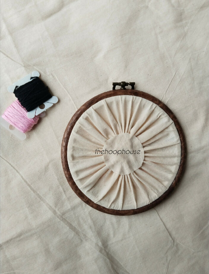 Mom Embroidery hoop , 4.5 inches, rubber hoop, premium quality cotton fabric and thread