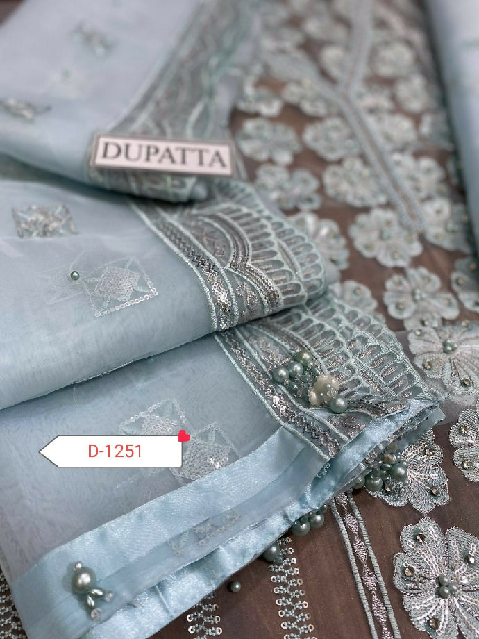 Hand Embellished Organza Dress For women