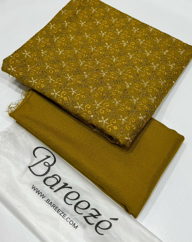 Embroidered Dhanak Two Piece