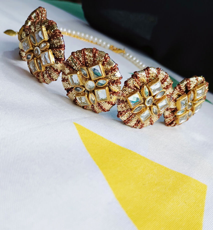 Handmade gotta & Kundans choker