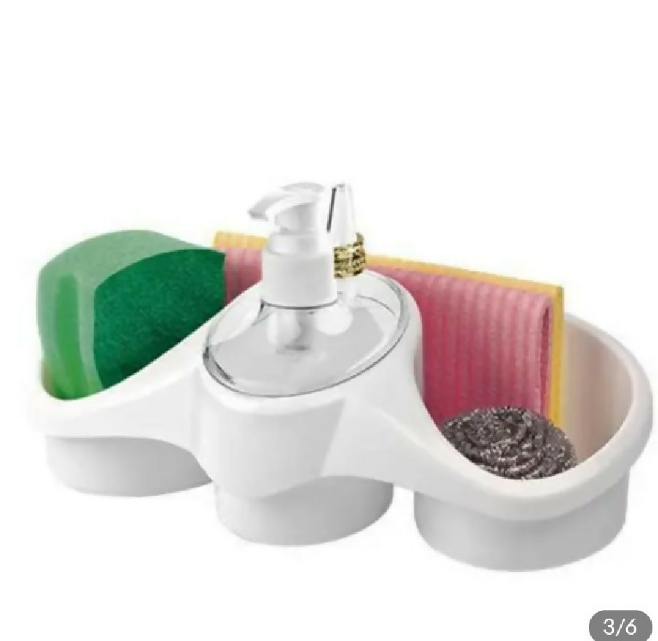 Elevate your kitchen with our 3 in 1 soap dispenser and sponge holder
