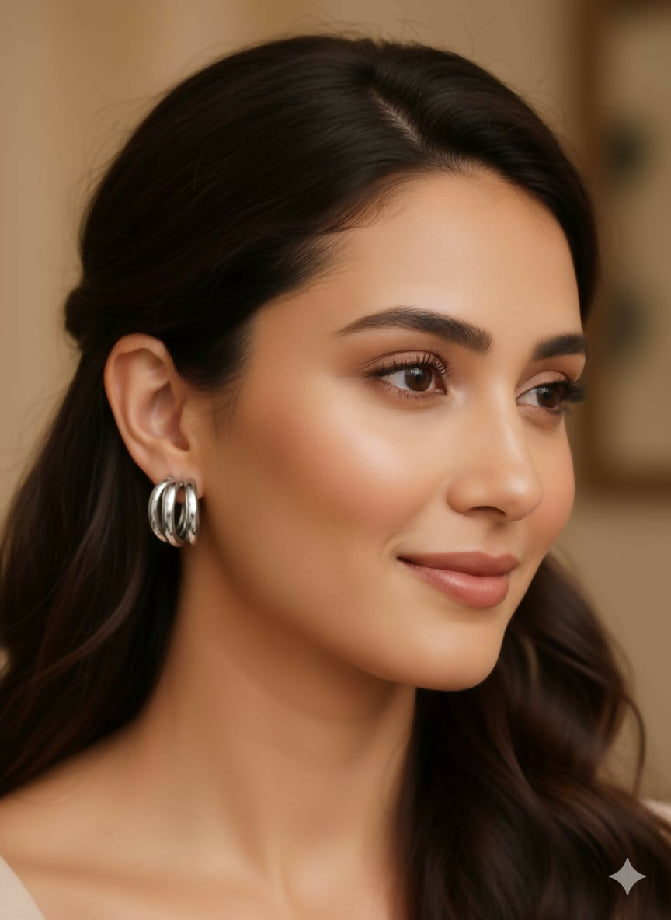 Tripod hoops ear rings