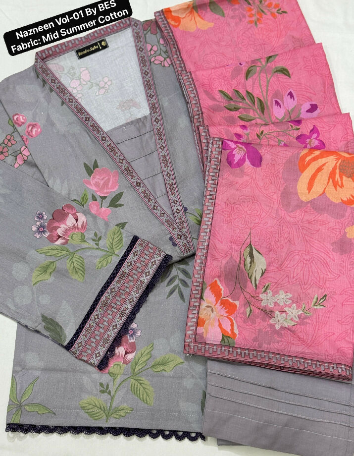 *Baad e Saba 3Pc Stitched Cotton collection_*