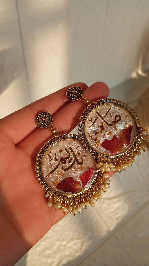 Personalized Resin Jhumkay with name