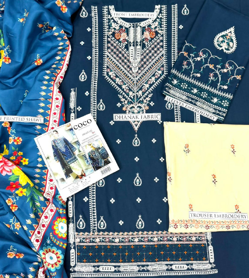 *? _WINTER'S COLLECTION_ ?* ? _:*A+* ? *CATEGORY : DHANAK 3PC EMBROIDERED* > DHANAK EMBROIDERED COLLECTION