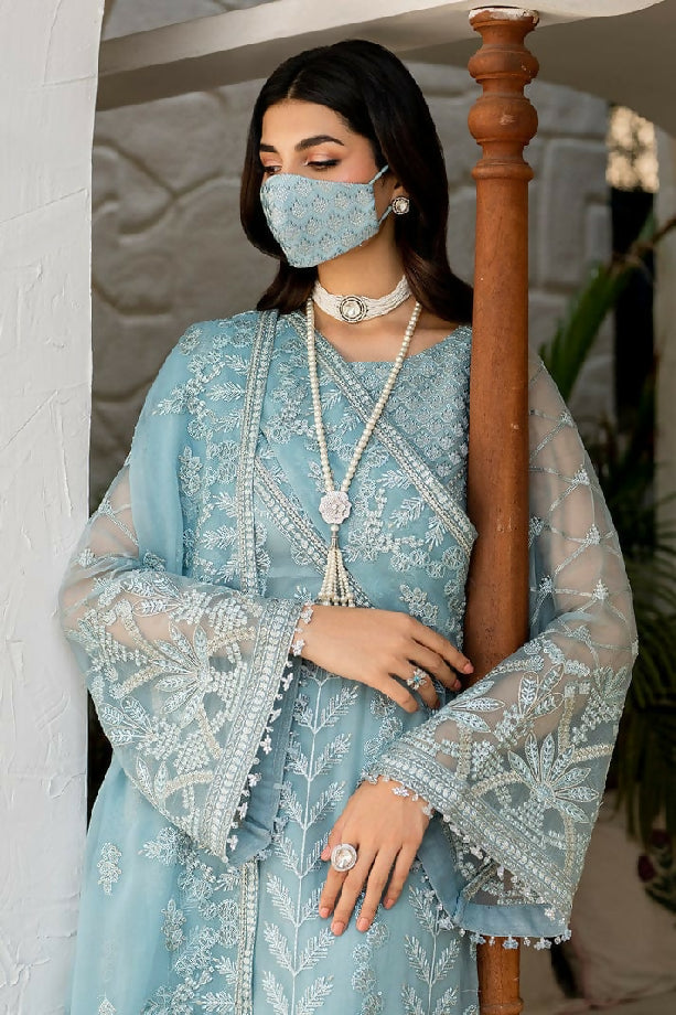 Maxi sky blue beautiful unstitched maxi for party wear and any function etc