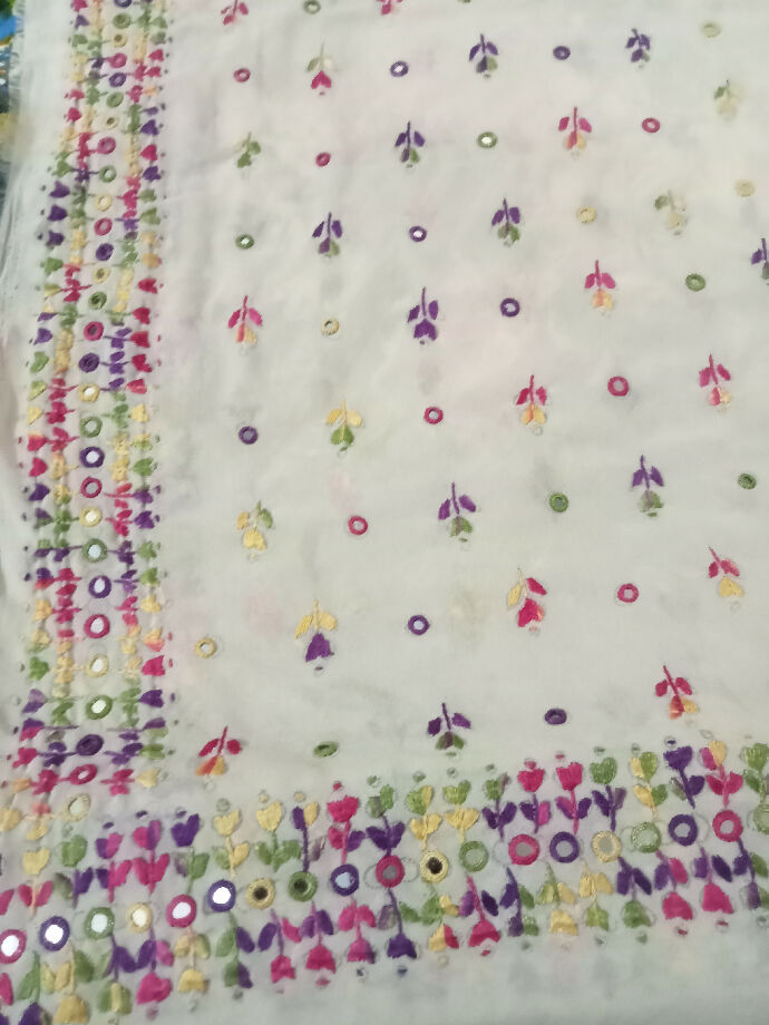 Hand Embroidered Georgette Chader