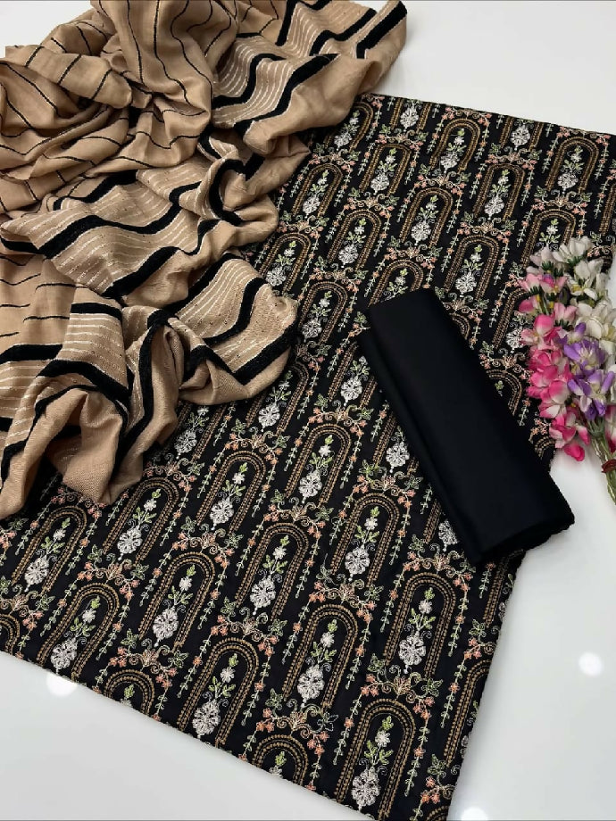 Latest winter suit banarsi shawl with dhanak marina suit