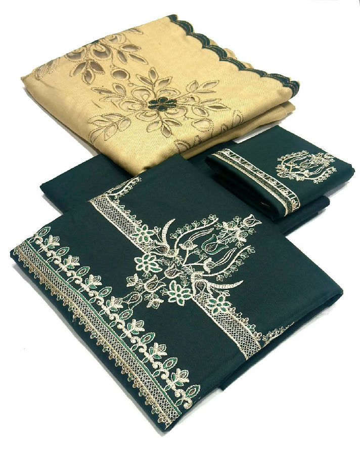 Tawakel 3 PC embroidery fancy dhanak