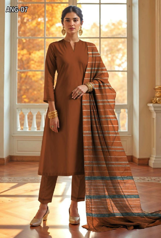 UNSTITCHED KHADI SILK Three Piece