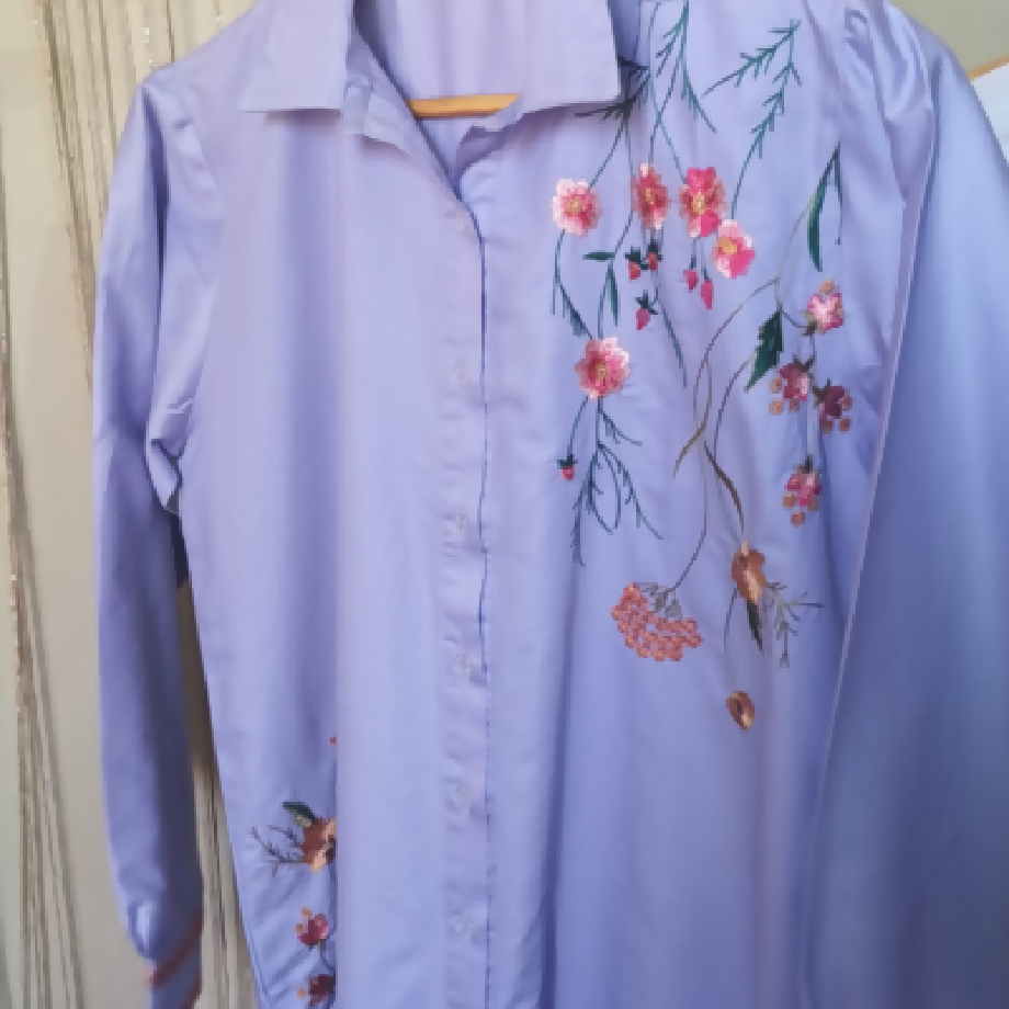 Pastel Lavender Embroidered 2-Piece Trouser Suit