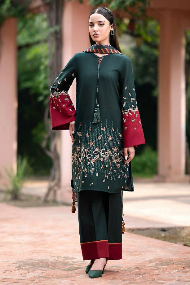 Linen 3 pc embroidery suit