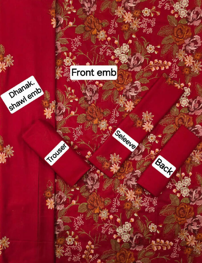 Winter collection 2025 3pcs embroidered