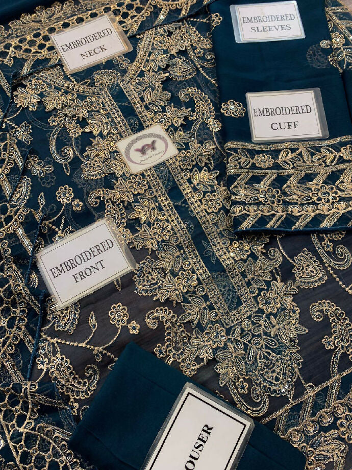 ASIM JOFA chiffon suit with malai trousers