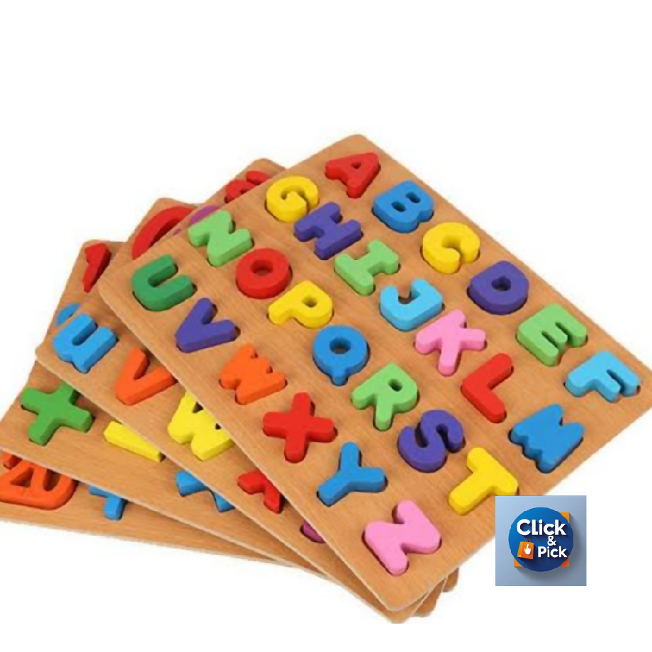 3 Wooden Alphabet Learning Boards (Urdu • English • Maths)