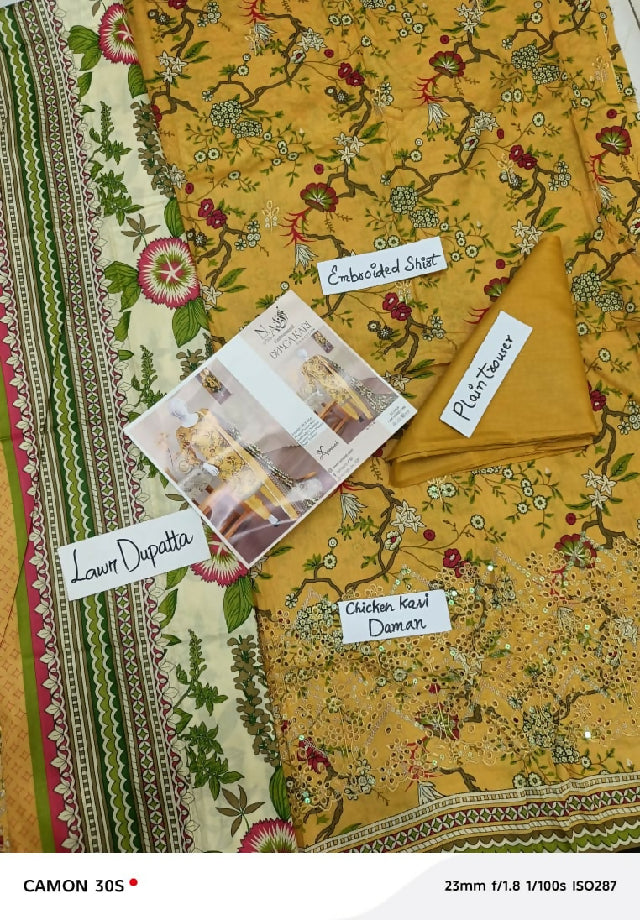 Dhagakari unstitched 3 piece