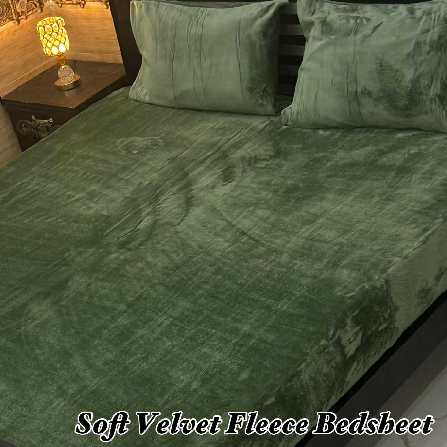Soft velvet fleece bedsheet kingsize