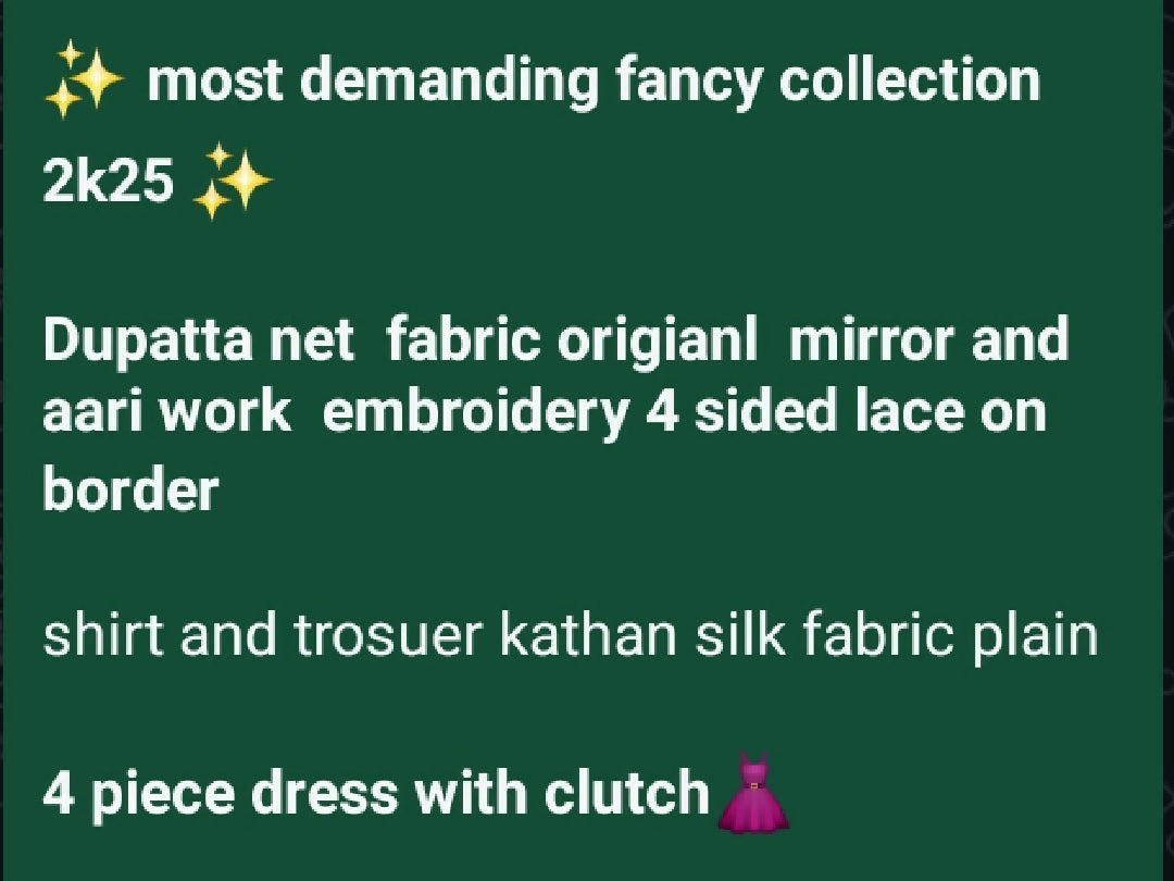 BEAUTIFUL AARI AND MIRROR WORK DUPATTA 4PC