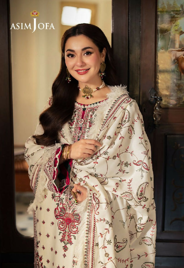 Unstitched Embroidered Dhanak Three Piece