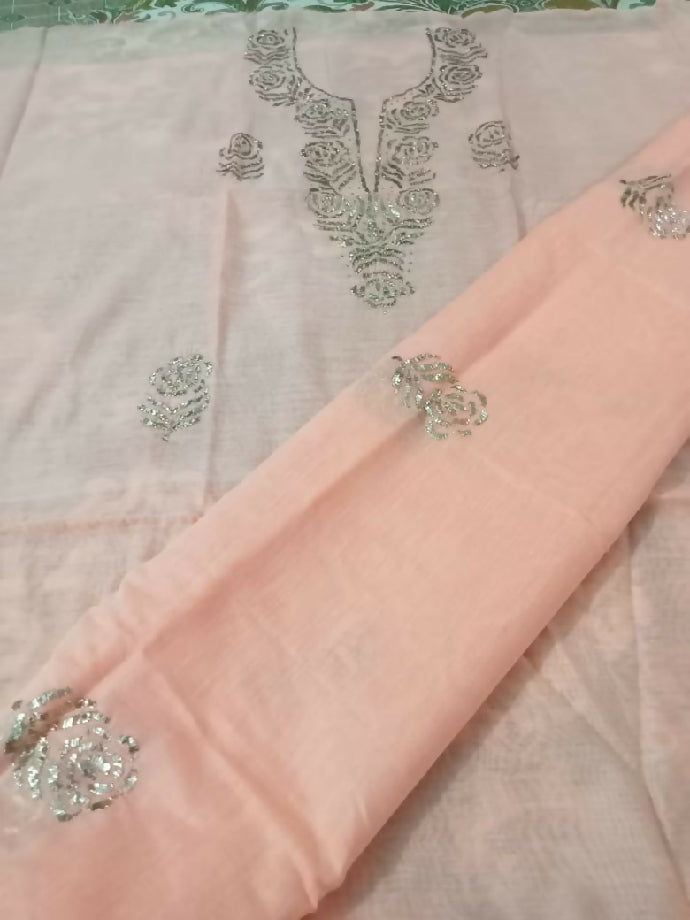 2piece suit paper cotton fabric Shirt & dupatta