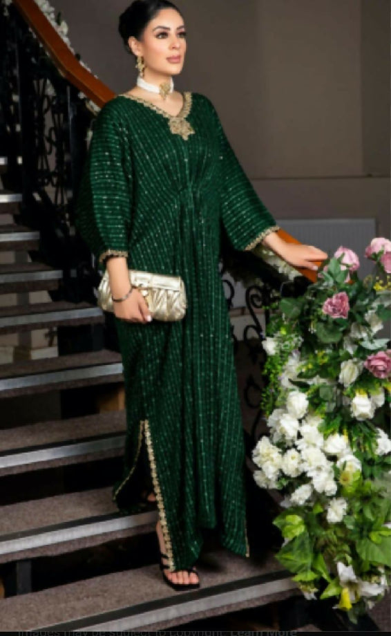 Embroidered Chiffon Kaftan (10+ Colors Available)