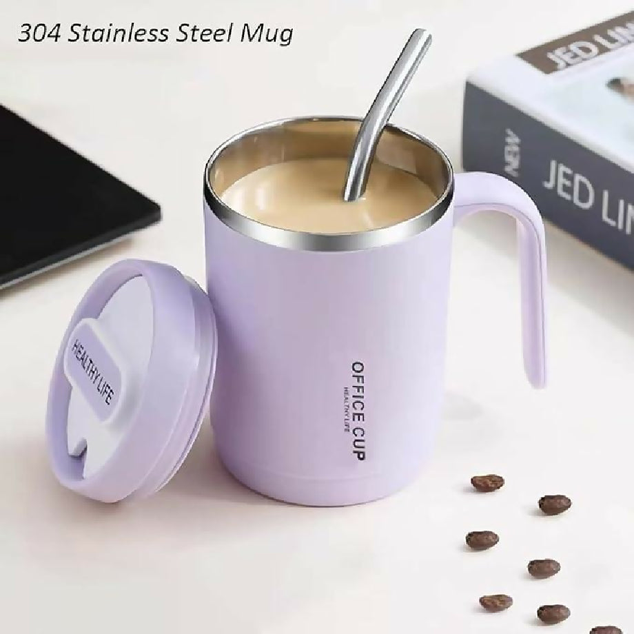 Coffee Cup with Handle - 304 Stainless Steel, Durable & Stylish, 500ml