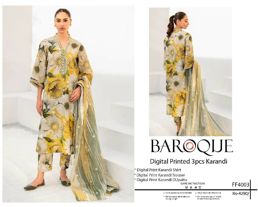 Winter 2025 Luxury Pure Karandi Collection – Digital Print 3 Piece Airjet Suit